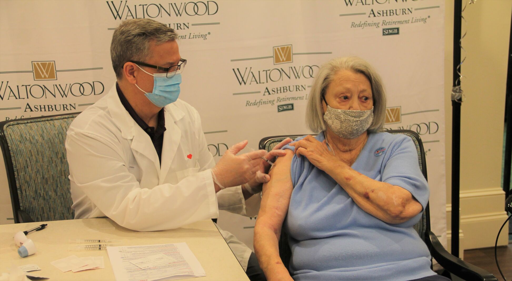 Waltonwood residents receive first dose of COVID-19 vaccine
